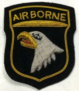 101ST Handmade US Army Airborne Badge - Silver Bullion Embroidey Military Patch - Picture 1 of 1
