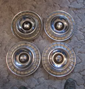 Set of 4, OEM, 1963 Ford Thunderbird, 14 Inch, Stainless Steel Hubcaps - Picture 1 of 9