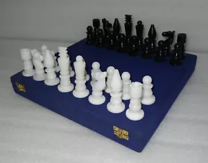 4" Italian Marble White & Black Chess pieces Handmade Art Home Decor And Gifts - Picture 1 of 5