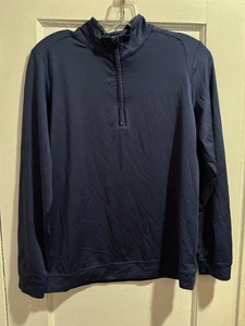 Johnnie-O Prep- Formance 1/4 Zip Long Sleeve Pullover Shirt Navy Blue Boys Sz 16 - Picture 1 of 5