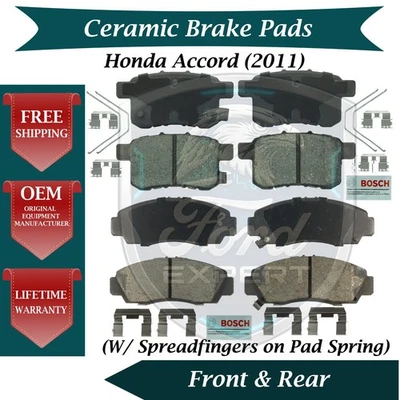 Kit de pastillas de freno delanteras y traseras de cerámica Bosch OEM para Honda Accord 2011 9 años de garantía Foto 1 de 4