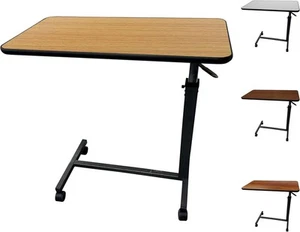 ProHeal Adjustable Overbed Table with Wheels - Oak, Spill-Proof, Easy Clean, Loc - Picture 1 of 8