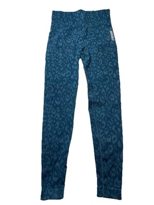 Gymshark Adapt 动物印花无缝打底裤蓝豹女式 S 码 — 第 1/4 张图片