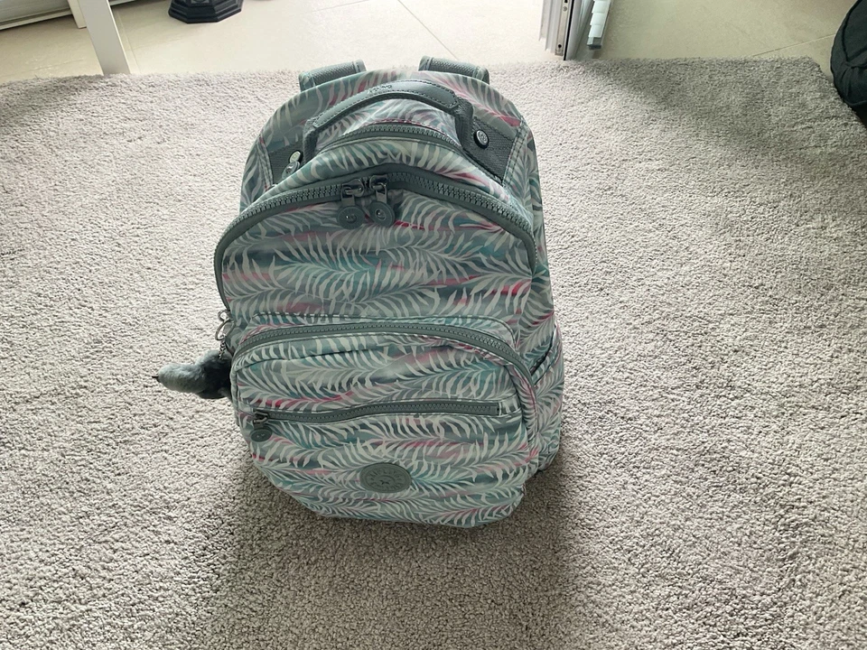 Kipling Rucksack Seoul, Größe L, 44 X 35 x 21 cm, Weiß /Pink/Türkis,selten ben. - Bild 1 von 4