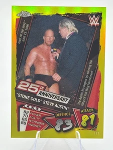 Stone Cold Steve Austin Gold Refractor /99 2021 Topps WWE Slam Attax - Picture 1 of 2