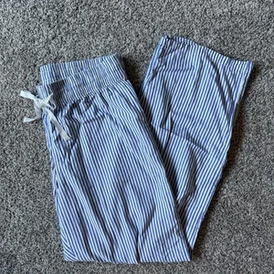 Pantalones de pijama para mujer GapBody M a rayas azul marino blanco algodón ropa de dormir para salón - Imagen 1 de 9