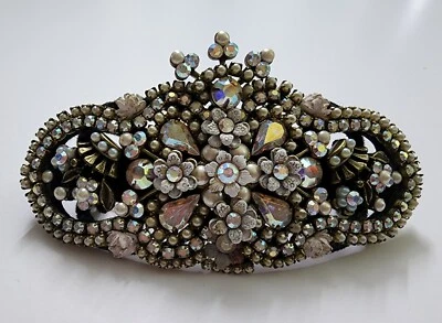 Pinza de pelo Michal Negrin romántica hecha a mano cristales hecha en Israel # 9988 Foto 1 de 4