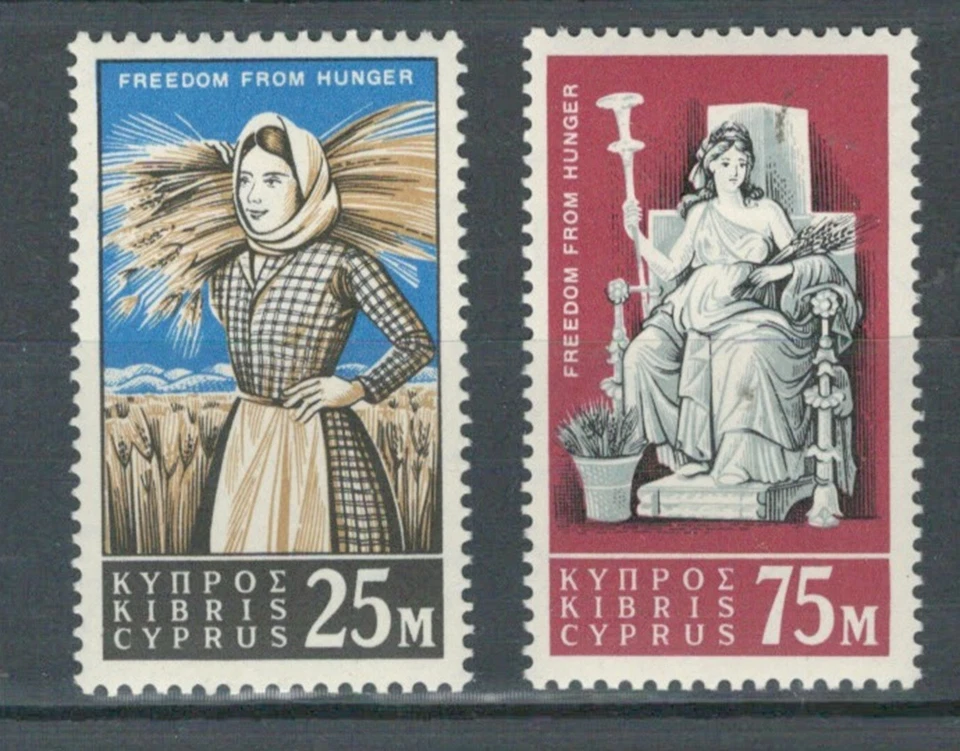 LOTE CONJUNTO CHIPRE EUROPA COMUNIDADE BRITÂNICA LIBERDADE DA FOME MNH (CYP 423) - Imagem 1 de 1