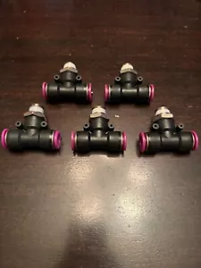 5pcs Branch Tee Swivel Air Connector Tube OD 1/2" X NPT 3/8" Push In Fitting - Picture 1 of 1