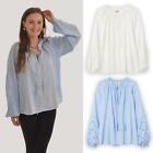 H&M Embroidered Boho Top Floaty Long Sleeve Cotton Blouse