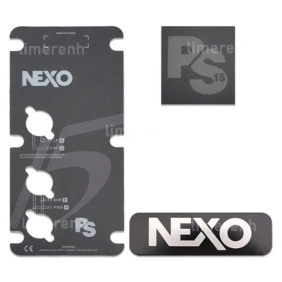 Un set nuovo NEXO PS15 adesivo plastica logo altoparlante scatola badge pezzo di ricambio