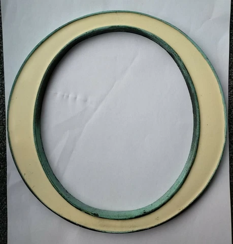 Vintage bronze & enamel letter O off white 8inch shop sign Cover