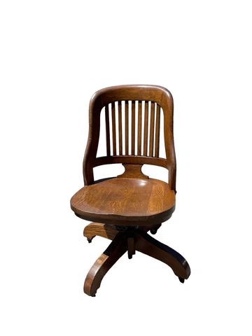 Antique Oak Swivel Office Chair W. H. Gunlocke Chair Co. Wayland N. Y. A+ Design Cover