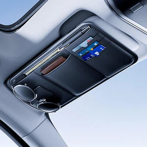 Car Sun Visor Organiser Leather Auto Visor Holder Storage Visor Panel Pouch - Picture 1 of 12