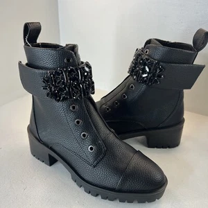 Karl Lagerfeld Paris | New Black Pippa Lug Sole Combat Boot 5.5 - Picture 1 of 15