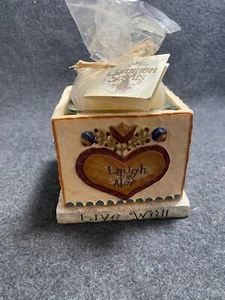 Live Well Square Pillar  candle holder (M) - Picture 1 of 4