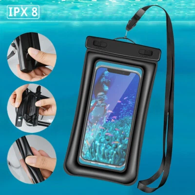 Para iPhone 16 15 Pro Max Plus Impermeable Subacuático Natación Bolsa Seca Estuche Cubierta Foto 1 de 4