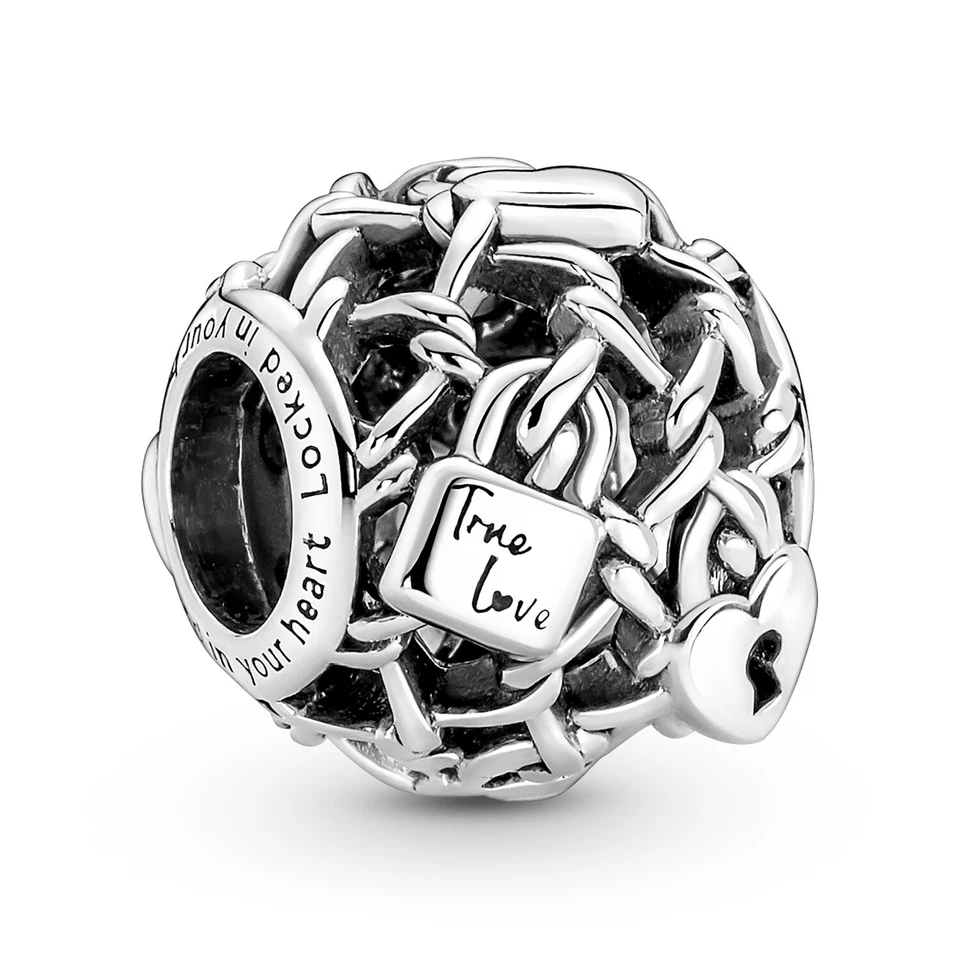 PANDORA Charm Anhänger Bead 925 Sterlingsilber Kettenglieder Schloss 790071C00