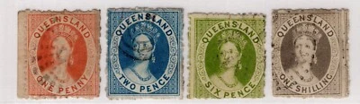 QUEENSLAND / AUSTRALIA / SG # 21-24-26-29 USED THICK PAPER NO WMK (ZZ254) - Image 1 of 3
