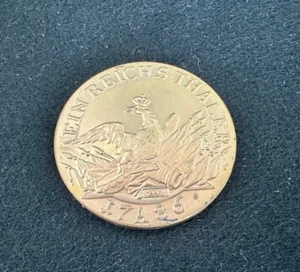 Gedenkmedaille Ein Reichsthaler 17A86 von 1991, Cu/Ni vergoldet PP - Bild 1 von 2