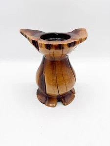 Serenity Woods Turned Manzanita Burl Wood Candle Holder Signed Dated - Picture 1 of 3