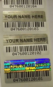 1000 v. Chr. Maßgeschneiderter Druck BARCODE Sicherheit Hologramm manipuliert offensichtlich Etikett Aufkleber - Bild 1 von 5