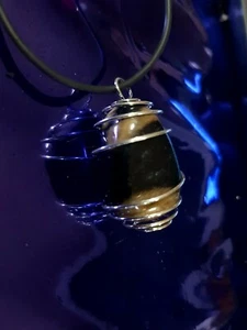 Collana con LEGNO FOSSILE cristalloterapia zen chakra minerali pietra pietre - Picture 1 of 7