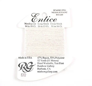 ENTICE Braid #E202 "SNOW WHITE" Needlepoint Stitching Thread by Rainbow Gallery - Picture 1 of 1