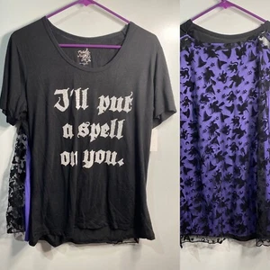 made right womens short sleeve shirt with 2 capes halloween size large 11 13 - Picture 1 of 6
