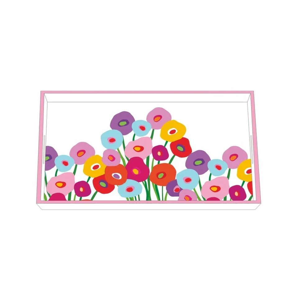 Paperproducts Design Lacquered Wood Vanity Tray, Super Bouquet (32089) - Image 1 of 1
