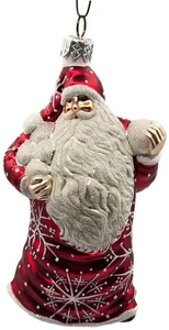 Patricia Breen Schneeball Santa rot glitzernde Schneeflocken Christbaumschmuck - Bild 1 von 13