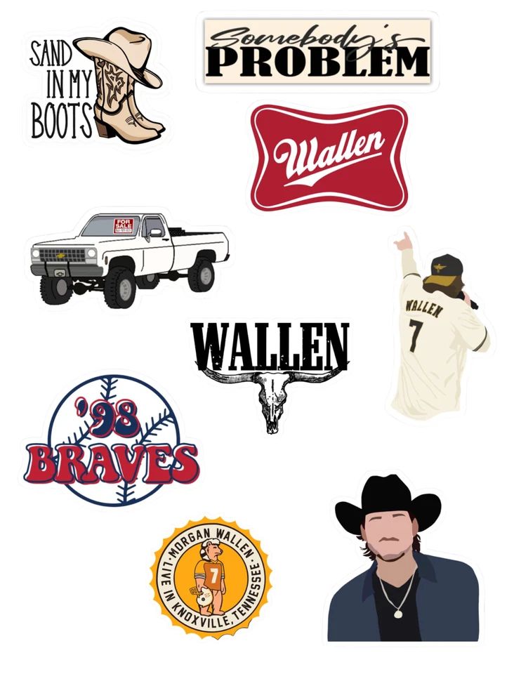 Morgan Wallen Country Music Stickers