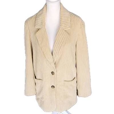 Free People We the Free Corduroy Jacket Blazer Womens XS Cream Oversized Relaxed - Image 1 of 4