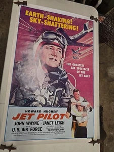 JET PILOT ONE SHEET 1979 MOVIE POSTER JOHN WAYNE/JANET LEIGH 27" X 41" - Picture 1 of 5