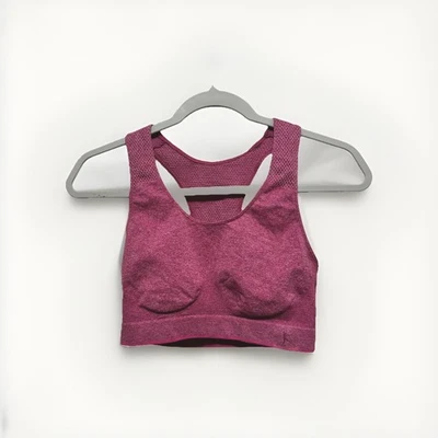 Sutiã esportivo rosa sem costura Racerback - Imagem 1 de 4