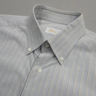 Brioni Shirt Mens 16 41 (XL) Gray Button Up Long Sleeve Casual Dress Italy Made - Image 1 of 4
