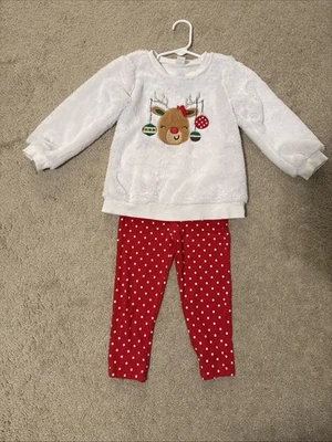 Completo natalizio bambino Essentials bambina bianco fuzzy/rosso a pois taglia 3T - Immagine 1 di 4