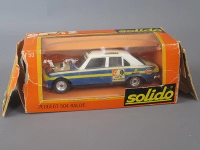 D166 Solido 50 Peugeot 504 Berline Rallye Bandama Sari Esso 1:43 Boite - Photo 1/4