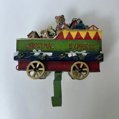 Christmas Express Train Car Stocking Holder Bear Tree Vintage Rare Holiday Decor - Image 1 of 4