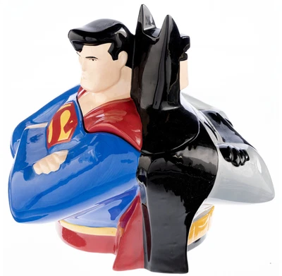 Tarro de galletas DC Warner B doble cara Batman & Superman 1999 estatua con caja original Foto 1 de 4