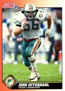 1991 Score #445 JOHN OFFERDAHL Miami Dolphins - Picture 1 of 2