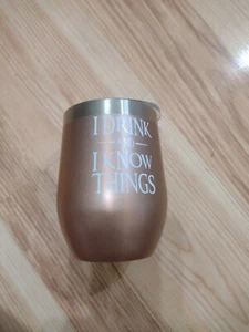 Wine Tumbler 12oz with Sip Lid Double Wall Stainless Steel Insulated wine glass - Picture 1 of 3