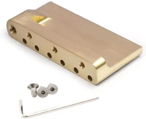 Gitarrensteg Block 52,5 mm Saitenabstand Vollmessing 36 mm Tremolo kompatibel - Bild 1 von 1