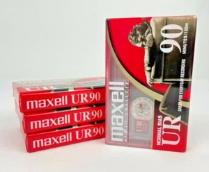 Maxell UR 90 Minute Blank Audio Cassette Tapes Normal Bias Lot of 4 - Picture 1 of 3