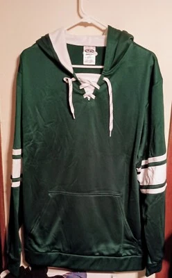 Mint Athletic Knit A1845 Hockey Lace Hoodie Sweatshirt Metallic Green Mens Xl - Image 1 of 3