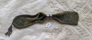 Cartera antigua vintage victoriana con cuentas Miser verde museo desaccesión 10" - Imagen 1 de 11
