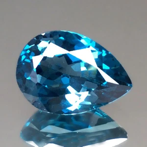 4,84 kt Pleasing Pear Natur London Blautopas lose echte Edelsteine - Bild 1 von 4