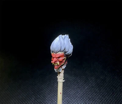 Figura de acción esculpida cabeza samurai guerrero cara fantasma 1:18 apta para figura de acción de 3,75" Foto 1 de 3