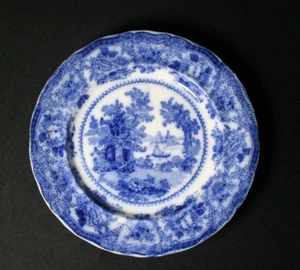 Antique Flow Blue 9 Inch Plate Fairy Villas Adams & Sons England - Picture 1 of 6