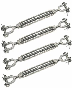 Tensor 3/4"x6" mandíbula mandíbula cuerpo abierto marino 316 ACERO INOXIDABLE velero paquete de 4 - Imagen 1 de 2